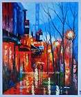 hand painted stock signed oil painting 24 x20 night rain