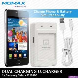 Momax Battery x2 + Dual Charger Samsung Galaxy S2 i9100  