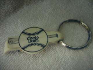 Coors Light Baseball Bottle Opener Key Chain Ring Pat #  