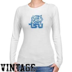 Tennessee State Tigers Ladies White Distressed Logo Vintage Long 