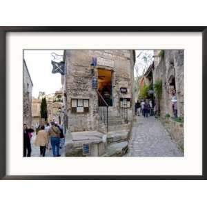 Tourists Shopping in Les Baux de Provence, France Framed Photographic 