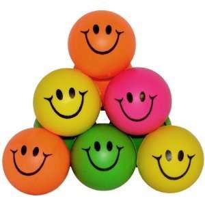  Mini Neon Smile Face Relaxable Balls (1 Dz) Toys & Games