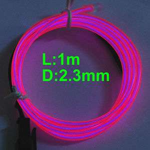   Light Glow EL Wire Rope Tube Car Party Bar 1M+Driver Hot Pink  
