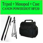 Tripod + Monopod + Case For Canon Camcorders HFS30 HFS20