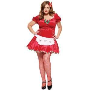   By Leg Avenue Candy Cane Cutie Adult Plus Costume / Red   Size 1X/2X