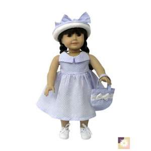  American Girl Doll Clothes Halter Style Dress w/ Hat Toys 
