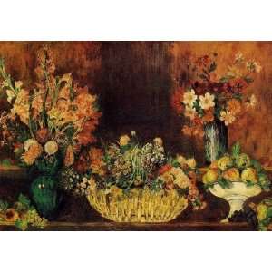   name Vase Basket of Flowers and Fruit, by Renoir PierreAuguste Home