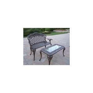  Oakland Living Tea Rose 2Pc Loveseat Set with End Table 