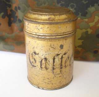 WWII PERIOD ORIGINAL GERMAN METAL COFFEE TIN BOX  
