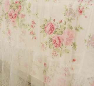 Shabby princess chic country white rose floral duvet cover king 