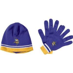  Minnesota Vikings Glove & Cuffed Knit Hat Box Set Sports 
