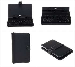 Black Leather Case with Keyboard for 7 inch Tablet PC  
