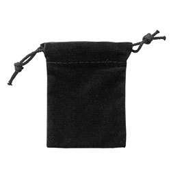 Small 2 1/2 x 3 1/2 Velour Pouch Black Challenge Coin  