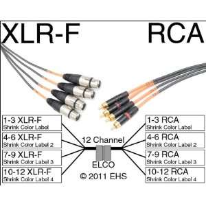  Horizon VFlex 12 Ch XLR F to RCA Snake with ELCO 