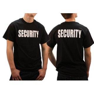   Security T Shirt, Print on Front & Back, Heavyweight Cotton, Black