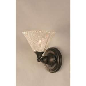  One Light Wall Sconce with Italian Ice Glass in Dark 