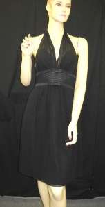 NWT TUFI DUEK Black Halter Silk Ana Dress 38 4 $498  