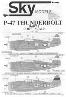 Sky Models Decals 1/48 REPUBLIC P 47 THUNDERBOLT #1  