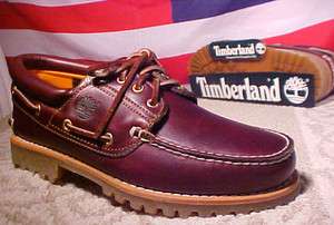 New Mens TIMBERLAND Classic Heritage 3 Eye Classic Lug Shoes Burgundy 