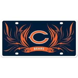  Chicago Bears Flame License Styrene NFL Plate Car Sign Tag 