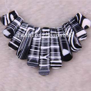 Zebra Stone Jasper Beads Pendant Gemstone 11PCS K683  
