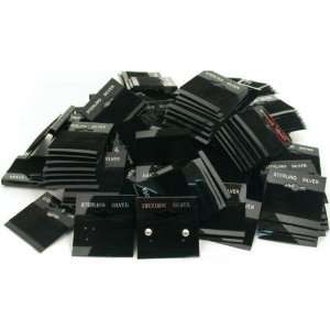  200 Black Earring Cards Pads Sterling Silver Displays 1.5 
