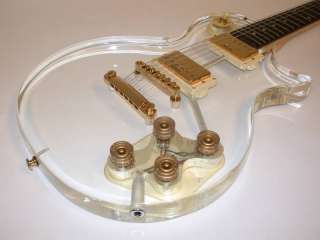 Galveston CLEAR SEE THROUGH LP Style Body 6 String Electric Guitar 