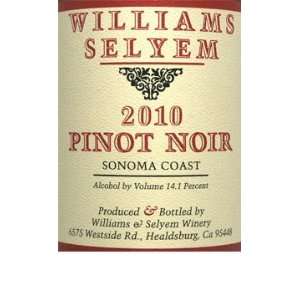   Williams Selyem Pinot Noir Sonoma Coast 750ml Grocery & Gourmet Food