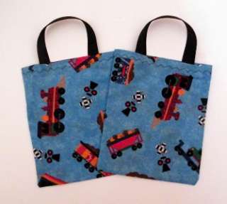 New Train Party Favor Treat Candy Bags Fabric  