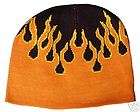 Harley Davidson® knit hat and muffler black with flames and fringe 