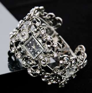 Goth/Punk/Emo Dress Style Crystal Bracelet Lady Watch  
