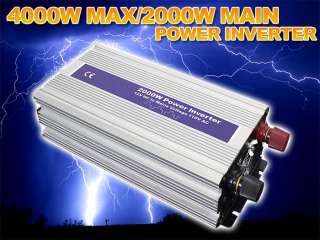 New 4000W Watts Peak 2000W Power Inverter 12V DC to AC  