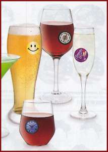 Glass Stickems Wine Charms Drink Party My Glass Tags Removable Decals 
