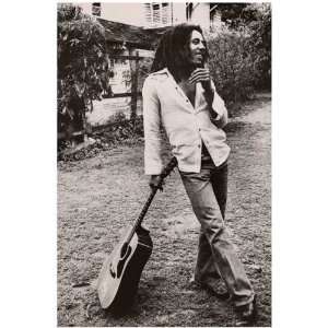  Bob Marley   Leaning on Guitar 12x18 Poster