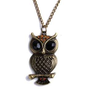 LY Attractive Copper Owl Necklace P1046 