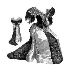  1893 Velvet & Moiré Gown Pattern 