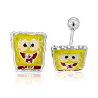   loose diamonds spongebob stud earrings in 925 sterling silver w screw