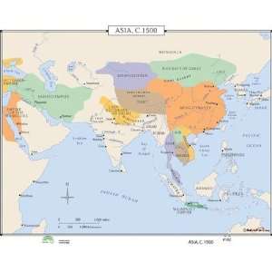  World History Wall Maps   Asia c.1500