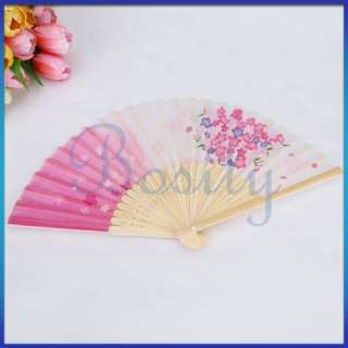 6x Mini Portable Hand Held Folding Handheld Fan Favor Flower Chinese 
