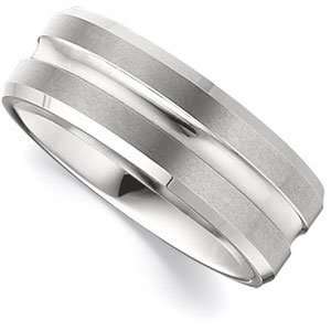  CleverEves 8.3mm Dura Tungsten Beveled Band With Grooved 