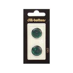  Dill Buttons 18mm 2 Hole Dark Green 2 pc (6 Pack) Pet 