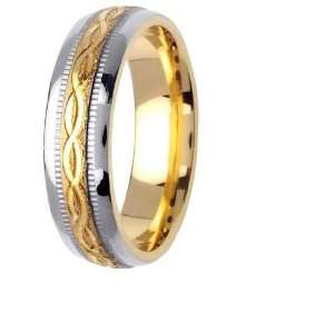    S5 6mm 14K Two Tone Wedding Ring   Size 5 L.A. Wedding Jewelry