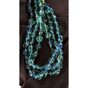  GREEN BLUE FLUORITE POTATO SHAPED Beads 16x13mm 