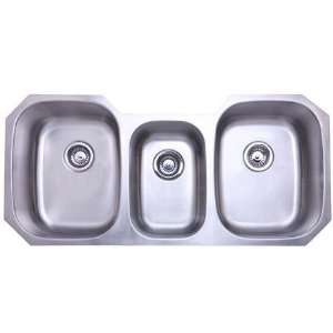  STAINLESS STEEL UNDERMOUNT OFFSET TRIPLE BOWL KIT Brushed 