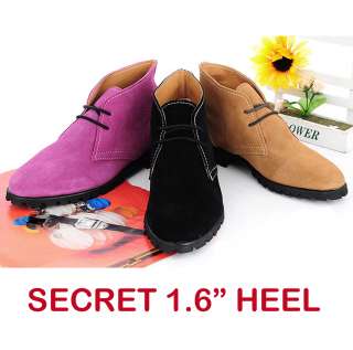   HIDDEN HEEL 1.6 inch SNEAKERS Shoes BLACK, BROWN, PURPLE US 6~8  