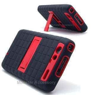 Black Red Armadillo Kickstand 2 in 1 Hard Case Cover Motorola Droid 