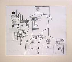 SAUL STEINBERG Signed 1970 Lithograph   The General  
