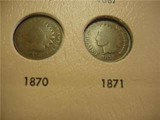 COMPLETE INDIAN HEAD CENT SET 1857 1909 S W/ 1877, 1908 S, 1909 S 