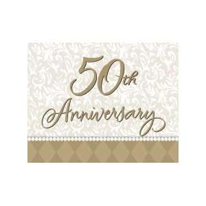  Gold Wishes 50th Anniversary Party Invitations, 8 Count 