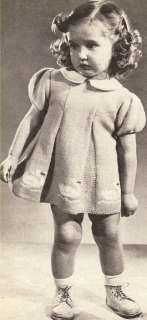 Vintage Knitting PATTERN Baby Toddler Dress 18mos 2 yrs  